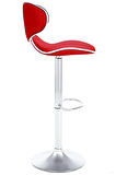 Bürocci Zen Bar Taburesi - Kırmızı Modern Deri Metal Ataklı Yüksek Tezgah Sandalyesi - 9549S0511