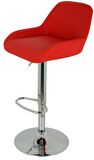 Bürocci Texas Bar Taburesi - Kırmızı Deri - 9506S0116