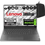 Lenovo Thinkbook 16P G4 Irh Intel Core I7 13700H 40GB Ddr5 2tb SSD 8gb RTX4060 16'' Wqxga 400NITS Windows 11 Home Taşınabilir Bilgisayar T21J80032TRH07 + Zetta Çanta
