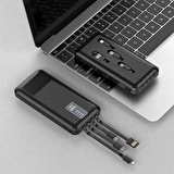 King Power 10.000 mAH Powerbank Entegre Kablolu Siyah KP-17