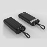 King Power Powerbank 20.000 mAH Entegre Kablolu Siyah KP-20B