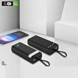 King Power Powerbank 30.000 mAH Entegre Kablolu Siyah KP-30B
