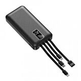King Power  20.000 mAH Powerbank Entegre Kablolu Siyah KP-20B