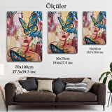 Renlki Sürreal Kadın Portresi Dekoratif Duvar Tablosu-6297
