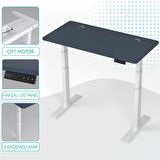 O-Flex Duo Çift Motorlu Elektrikli Yükseklik Ayarlı Masa - 120x60 - Pasifik Mavi