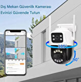 Icsee 8MP Çift Lens Kamera  Su Geçirmez Güvenlik Kamera Gece Görüş İnsan İzleme Güvenlik Kamerası