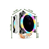 Snowman T6 CPU Soğutucu Fan Rainbow