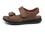 Taşpınar %100 Hakiki Deri Ortopedik Erkek Yazlık Günlük Cırtlı Hafif & Esnek Terlik-Sandalet 40-45