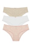 Daily Lace 3'lü Pamuklu Bej Slip Külot