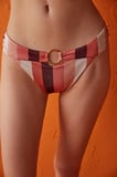Çok Renkli Simli Çizgili Melrose Fashion Bikini Altı