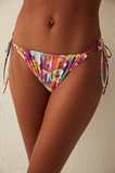 Çok Renkli Yanları Bağlama Detaylı Laguna Bikini Altı