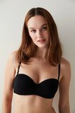 Siyah Angelina Straplez Push Up Balenli Sütyen