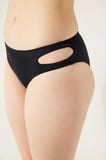 Basic Kesik Detaylı Siyah Bikini Altı