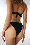 Basic Super High Leg Siyah Bikini Altı