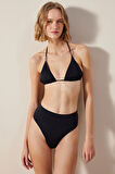 Basic Super High Leg Siyah Bikini Altı