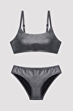 Genç Kız Silver Bandeau Çok Renkli Bikini Takımı