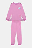 Pamuklu Kız Çocuk Wonderful Wings Pembe Pijama Takımı