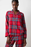 New York Red Checked Kırmızı Gömlek Pantolon Pijama Takımı