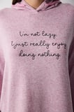 Maybe Later Kapüşonlu Lila Sweatshirt Pijama Üstü