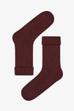 Warm Folded Bordo Soket Çorap