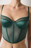 Corset Koyu Yeşil Croplet