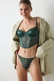 Corset Koyu Yeşil Croplet