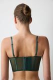 Corset Koyu Yeşil Croplet