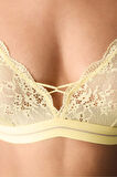 Üçgen Lace Dantel Sarı Sütyen