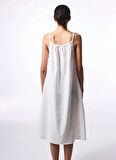 Penti Düz Yaka Beyaz Diz Altı Kadın Elbise PLXQGTGX25IY