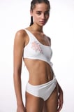Beyaz Pearl Boncuklu Monokini - Gamze Erçel Koleksiyonu