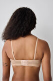 PENTİ Push Up Lace Dantel Bej Straplez Sütyen