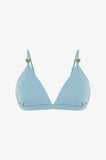 Mavi Maya Boncuklu Üçgen Bikini Üstü