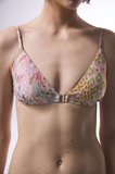 Renkli Faro Tokalı Üçgen Bikini Üstü