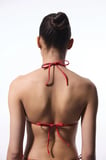 Chery Minimal Kesim Kiraz Desenli Üçgen Bikini Üstü