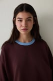 Kahverengi Çiçek Desenli Yakalı Oversize Sweatshirt - Inspired by Flora