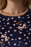 Lacivert Ayı Desenli Sweatshirt Termal Etkili Pijama Üstü