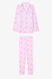 Açık Pembe Kız Çocuk Kuromi Friends Uzun Kollu Pamuklu Gömlek Pijama Takımı