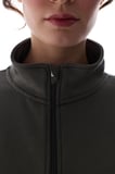 Haki İpeksi Dokunuş Silky Feel Fermuar Yaka Kanguru Cepli Uzun Kollu Sweatshirt