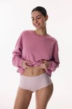 Pembe Invisible Görünmez Lazer Kesim Yüksek Bel Slip Külot