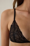 siyah mini triangle lace sütyen