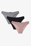 Renkli Black Flower 3'lü Pamuklu Slip Külot