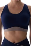 #İzbırakmaz Lacivert Stretch360 Orta Destek Kontrast Detaylı Çıkarılabilir Pedli Zero Feel Spor Sütyeni
