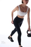 LYCRA Beyaz Cream Hafif Destek Kare Yaka Çıkarılabilir Pedli Spor Sütyeni