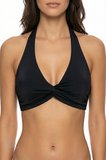 Siyah New Üçgen Twist Bikini Üstü