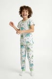Açık Yeşil Erkek Çocuk Sleepasaurus Pamuklu 2'li Pijama Takımı