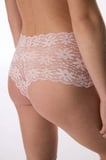 Açık Pembe Yüksek Bel Lace Dantel Slip Külot