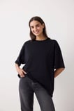 Siyah Basic Oversize Kısa Kollu Tişört