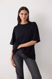 Siyah Basic Oversize Kısa Kollu Tişört