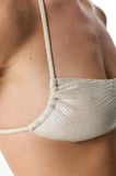 Ekru Deja Simli Bandeau Bikini Üstü