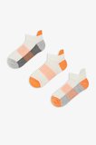 Renkli Erkek Çocuk Neon Orange Gray 3'lü Tab Patik Çorap